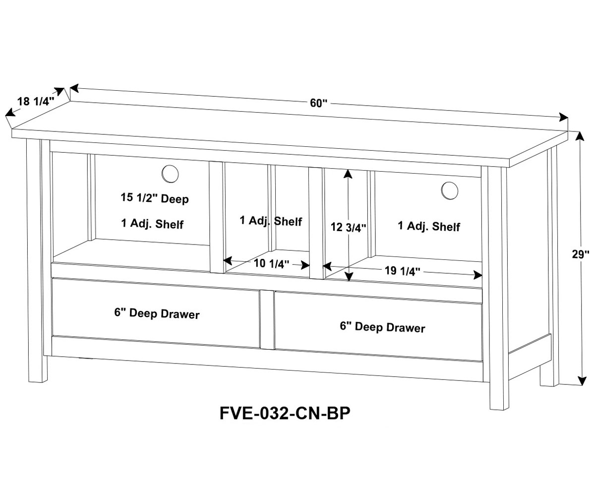 Centennial Media Stand - 60"W - Image 2