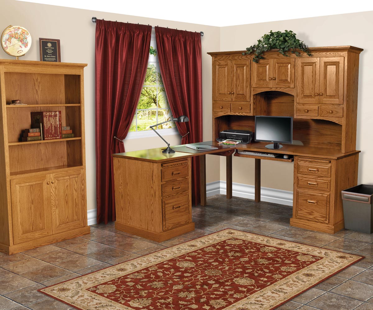 Traditional Double Pedestal Desk & Hutch - Image 5